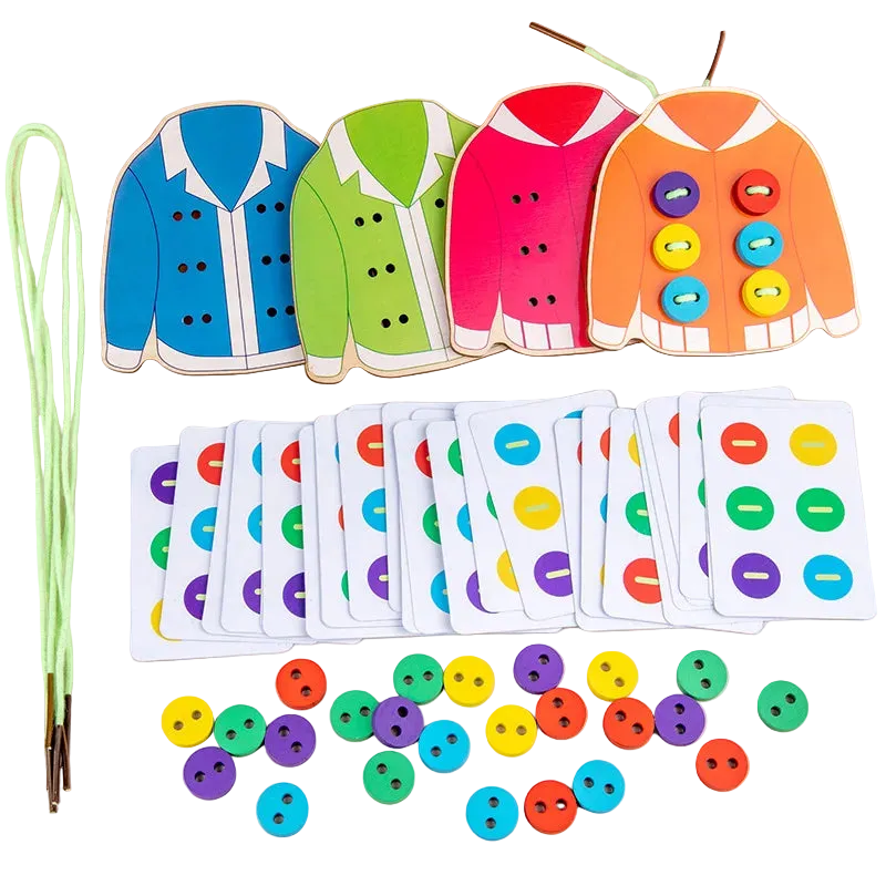 Wonder Skills Montessori Button Threading Sewing Life Skill Board