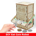 Wonder Build Wooden Coin Eating Robot Model Kit