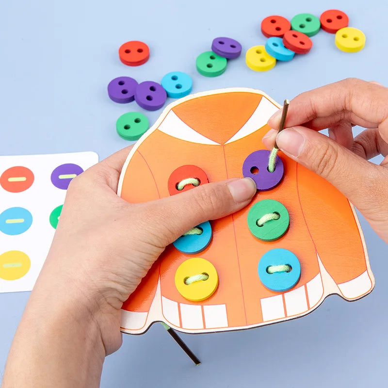 Wonder Skills Montessori Button Threading Sewing Life Skill Board