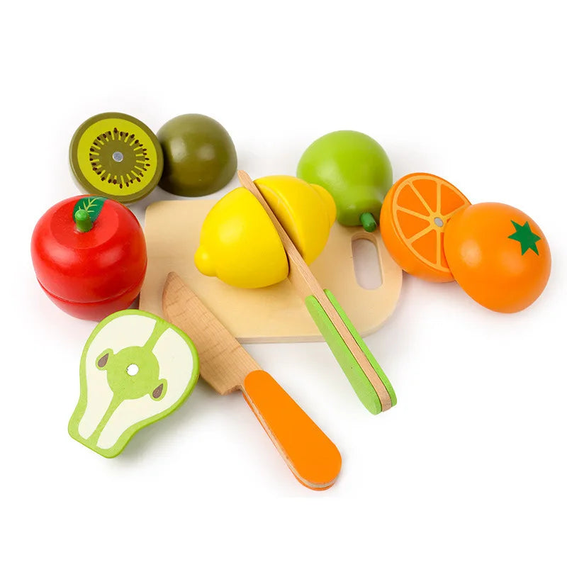 Wooden Fine Motor Cutting Fruit & Vegetable Play Set