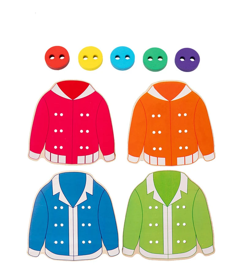 Wonder Skills Montessori Button Threading Sewing Life Skill Board