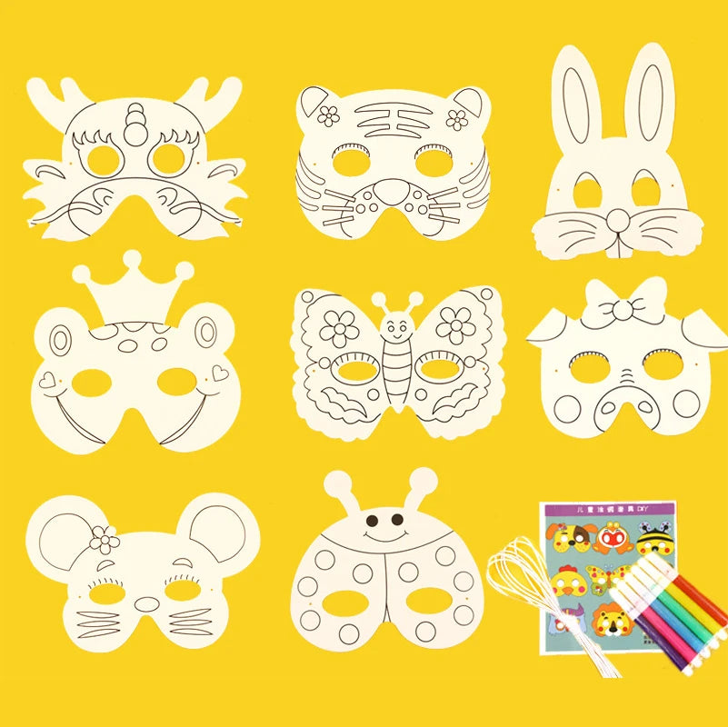 Cartoon Animal DIY Painting Mask Set