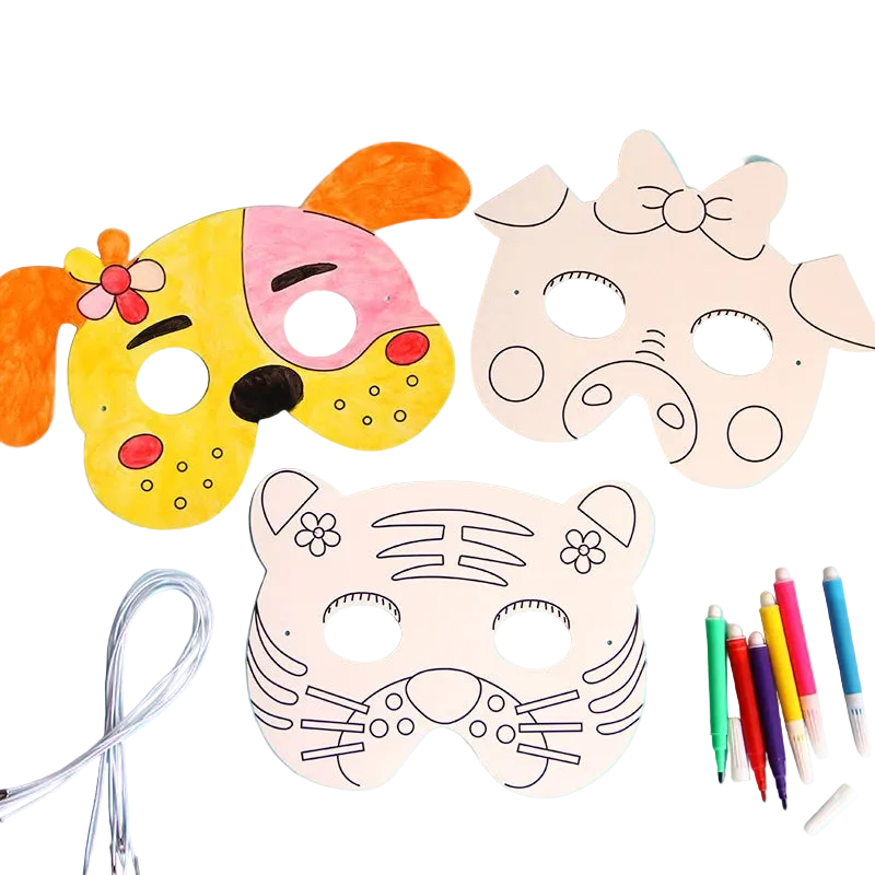 Cartoon Animal DIY Painting Mask Set