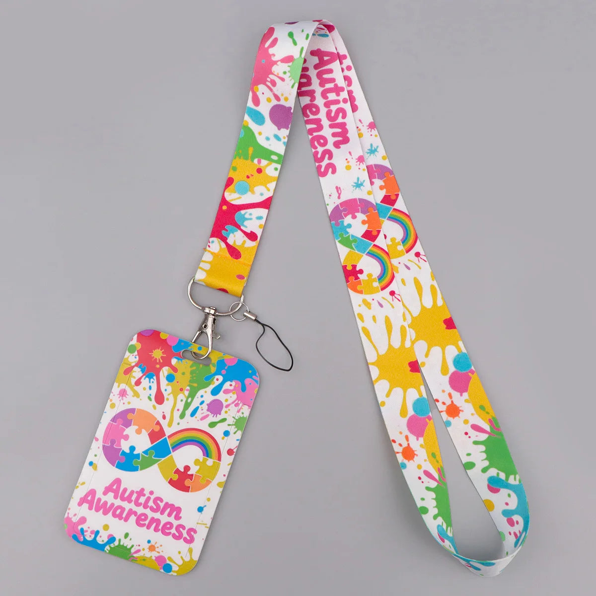 Autism Awareness Puzzle Credential Holder Lanyard