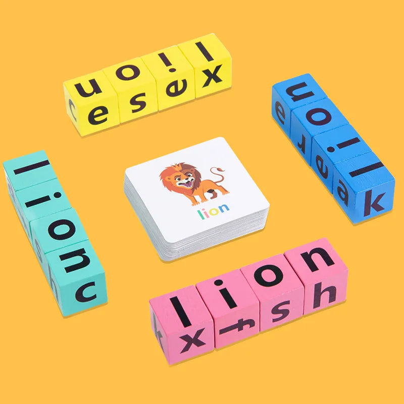 Wonder Spell Wooden Word Spelling Alphabet Block & Card Set