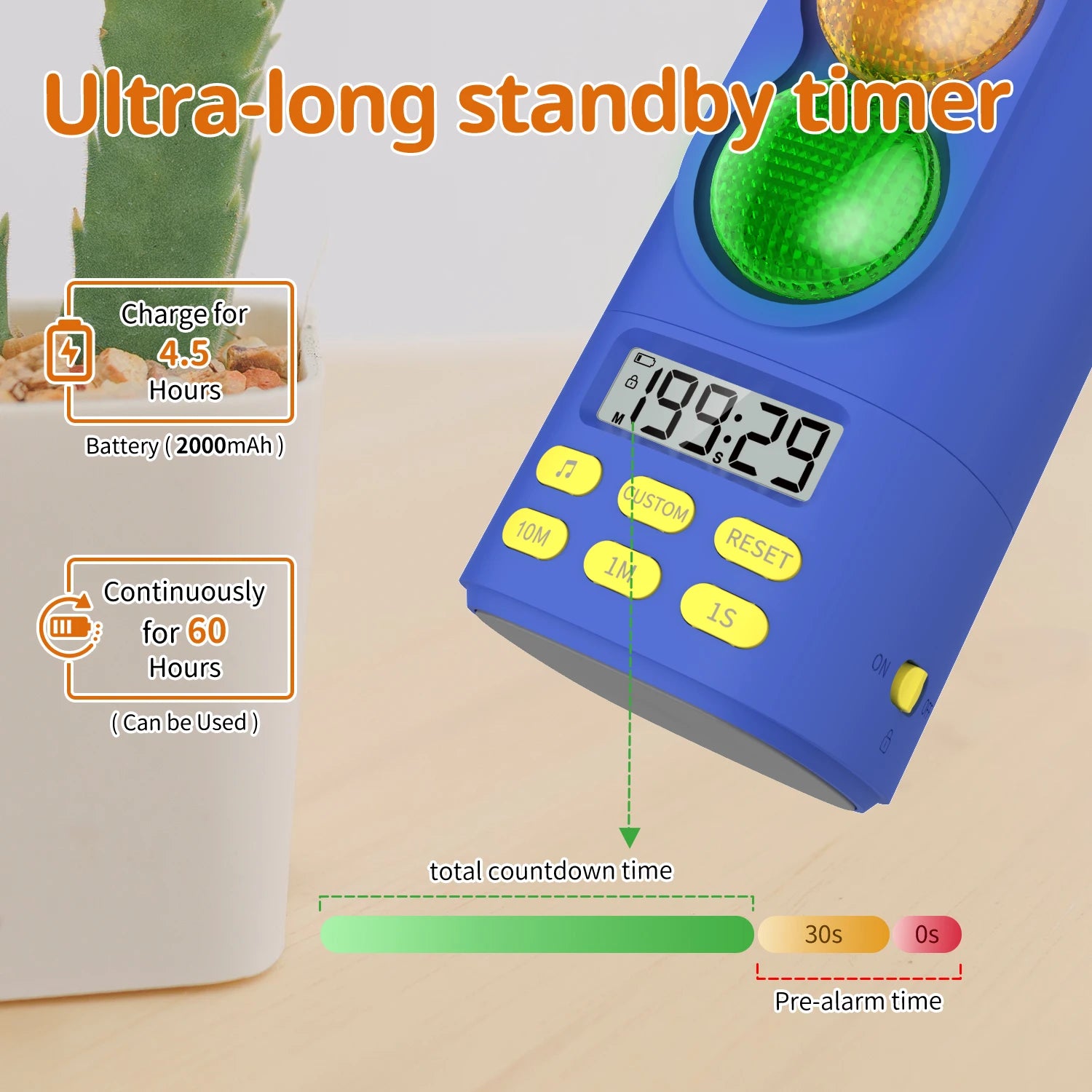 See & Manage Digital Visual Timer Signal Light 200 Minute