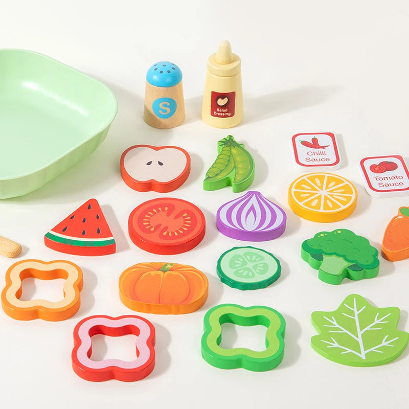 Salad Wooden Pretend Play Set