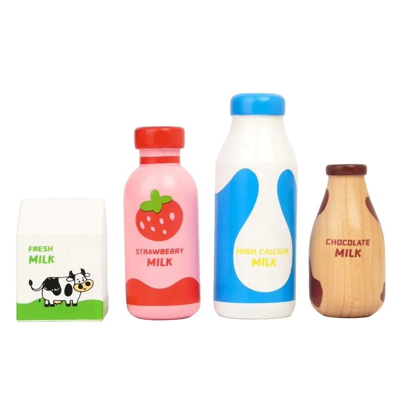 Wooden Milk Drink Pretend Play Kitchen Set