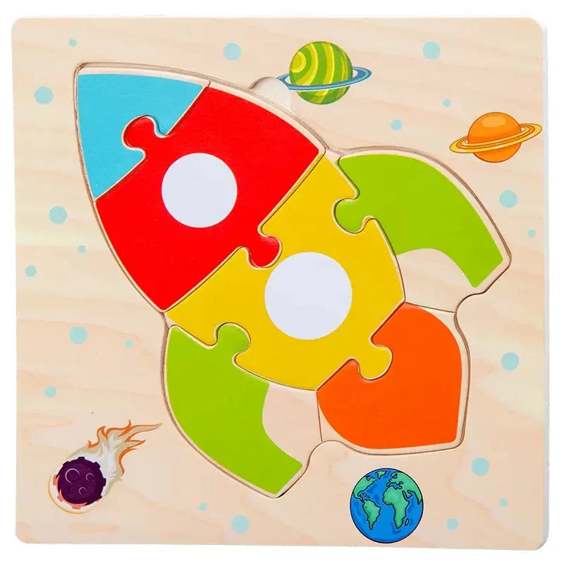 Wooden 3D Tangram Shape Animal Intelligence Puzzle Set