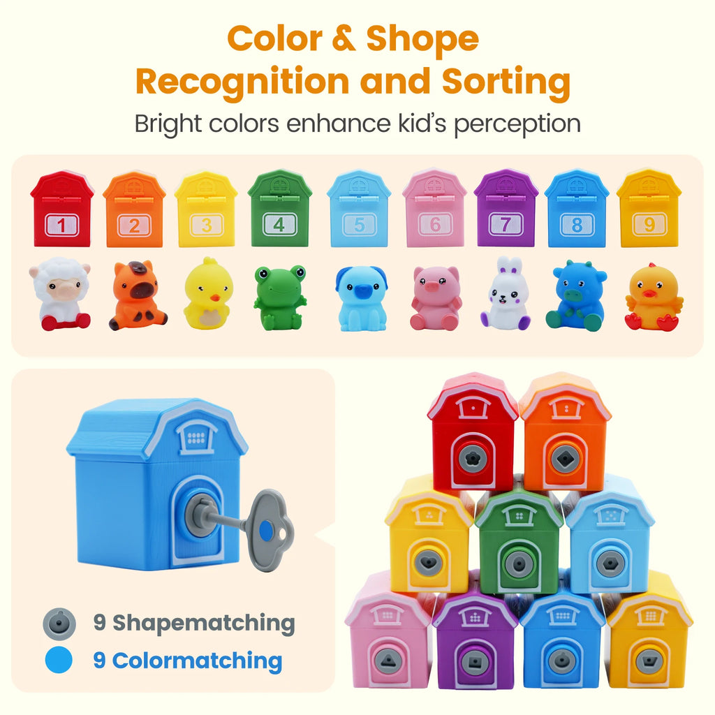 Little Farmers Montessori Farm Train Surprise Counting Match Set