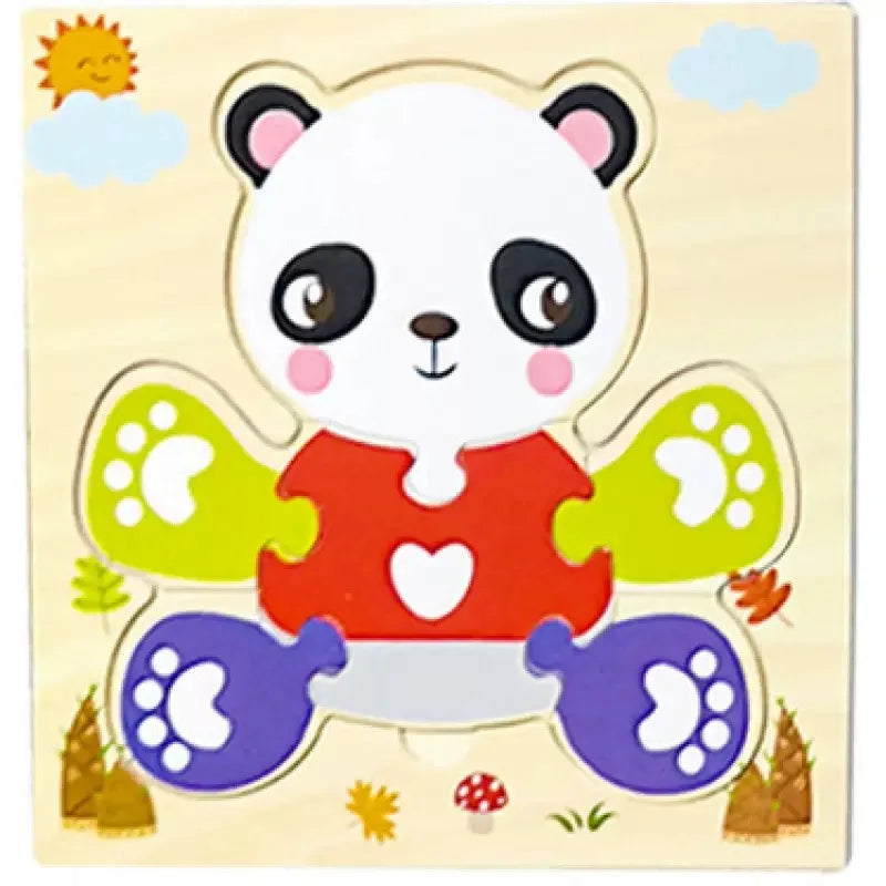 Wooden 3D Tangram Shape Animal Intelligence Puzzle Set