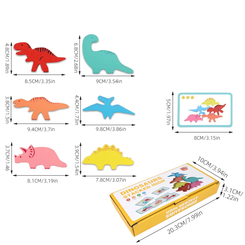 Little Balancers Wooden Dinosaur Animal Balance Block Game Set