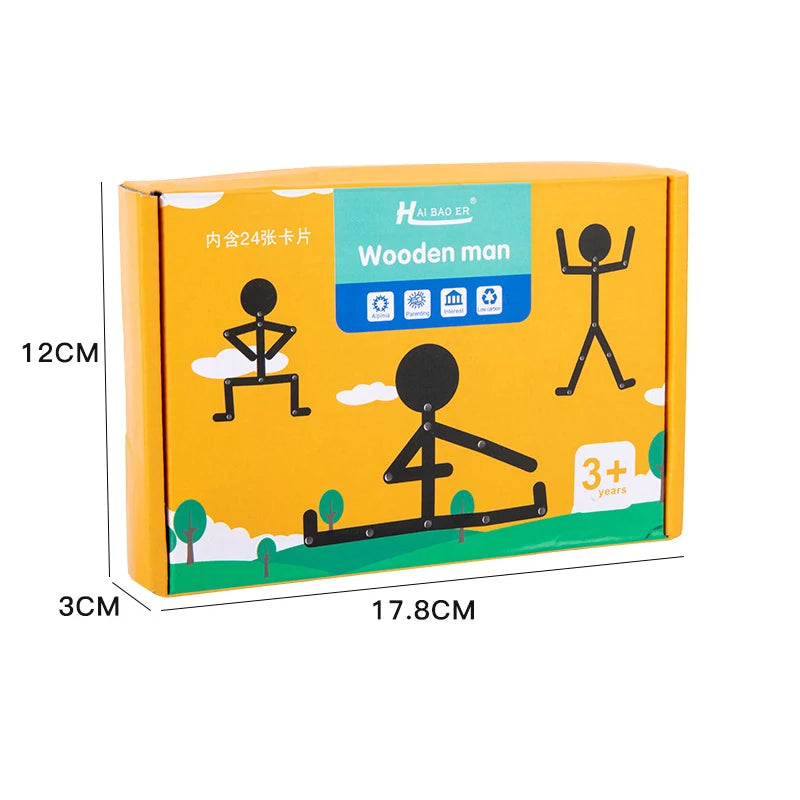 Bend & Build Montessori Wooden Stick Man Set