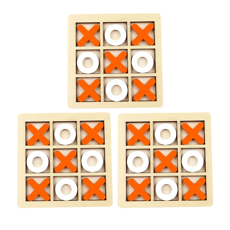 Classic Wooden Tic Tac Toe Board Strategy Game Set