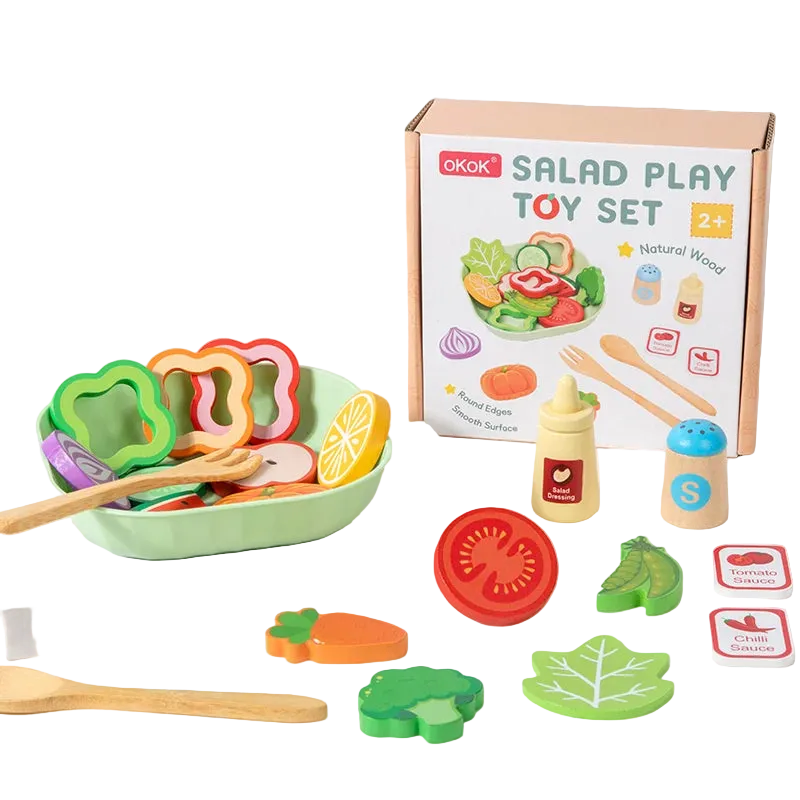 Salad Wooden Pretend Play Set