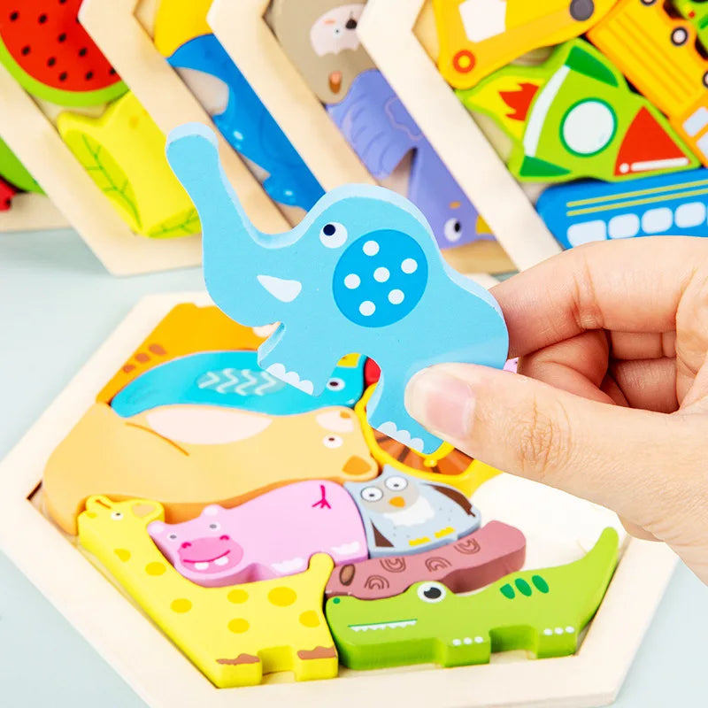Little Minds 3D Wooden Jigsaw Development Puzzle Set