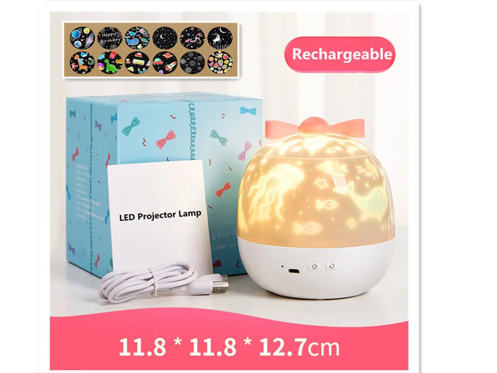 Wonder Stars Rotating Galaxy Star Projector Night Light Lamp
