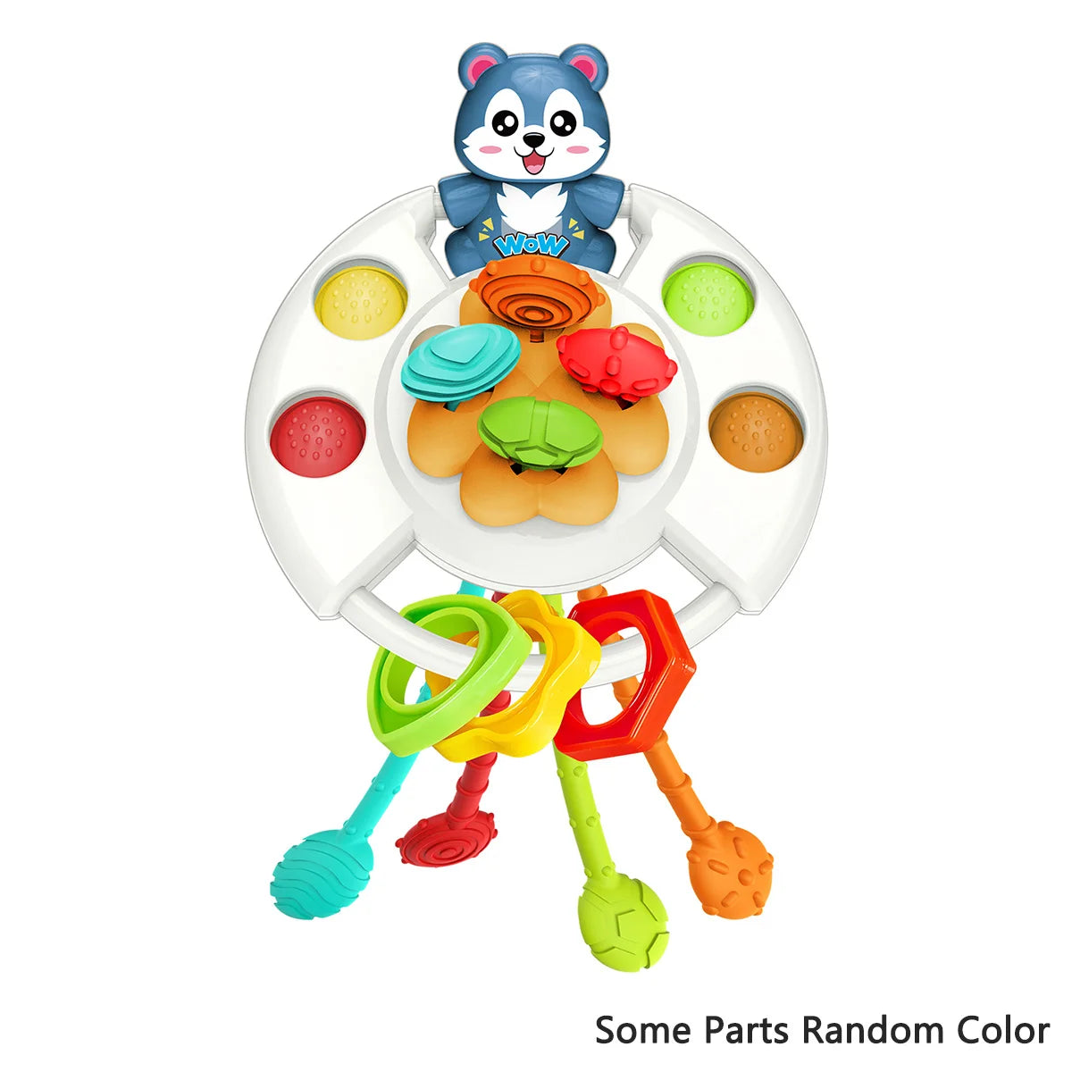 Tug & Rattle Silicone Pull String Teething Sensory Activity Toy