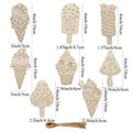 Paint Ice Lolly Wooden Craft Ornaments, 16-Piece DIY Painting Set