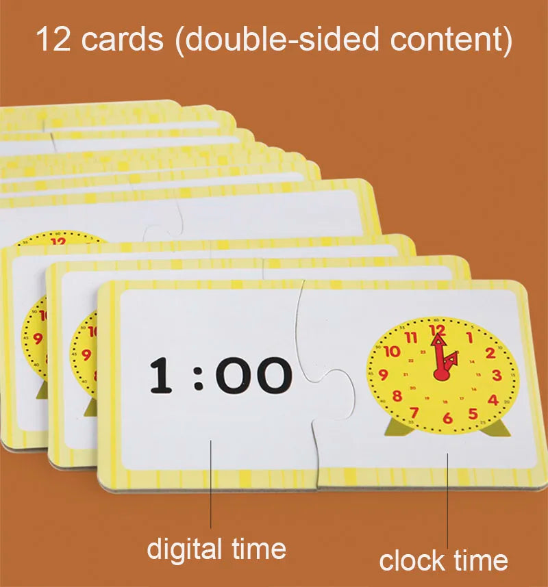Wonder Time Montessori Clock Hour Minute Second Puzzle Teaching Aid