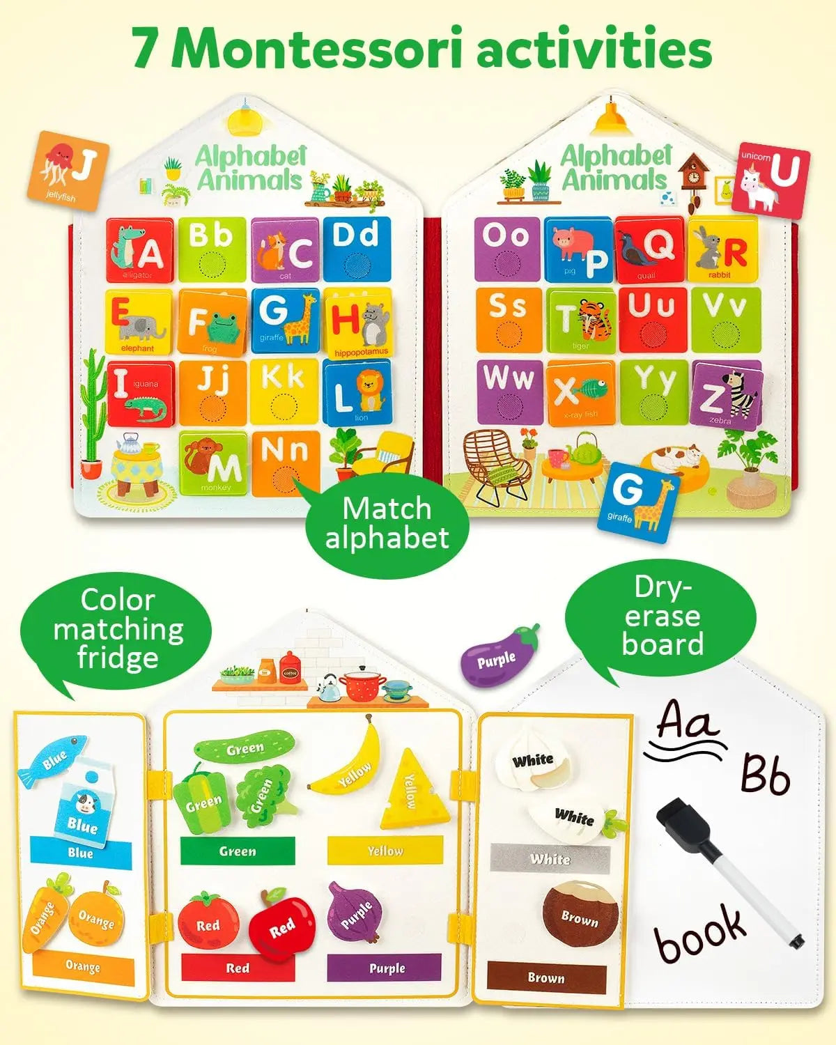 Montessori Sensory Busy Book Binder Fine Motor Set