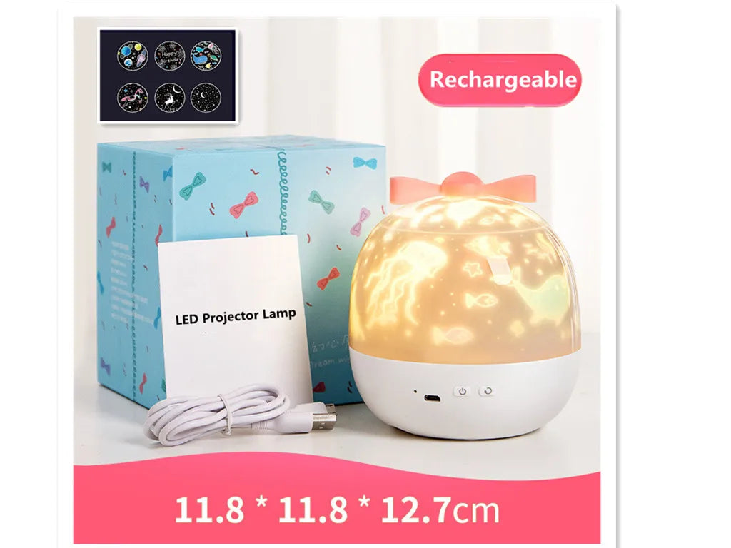Wonder Stars Rotating Galaxy Star Projector Night Light Lamp