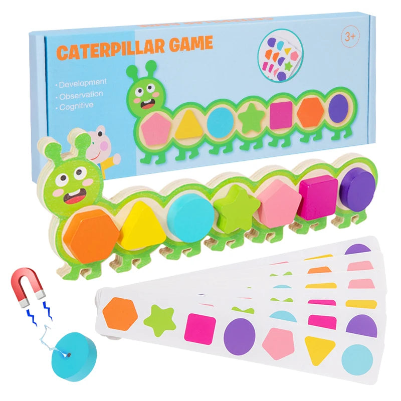 Match & Think Magnetic Caterpillar Shape Puzzle Game