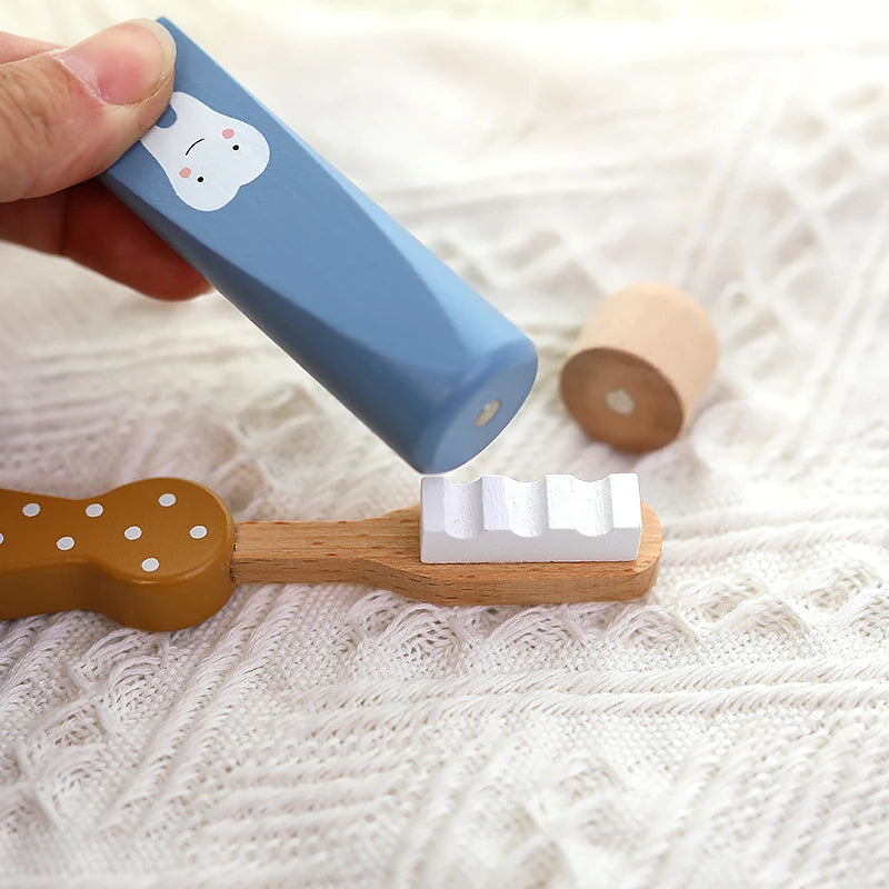 Wooden Dental Dentist Nurse Teeth Brushing Pretend Play Set
