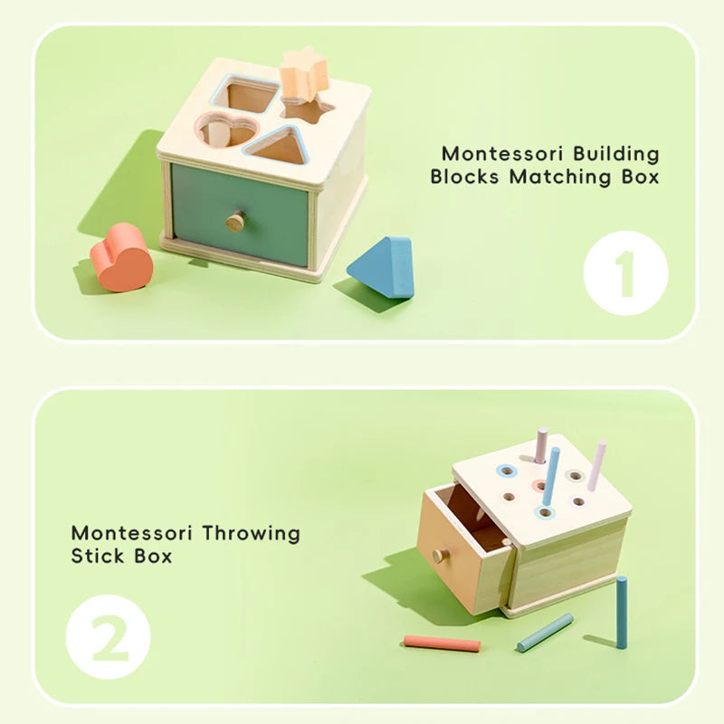 Shape Color Sorting Wooden Drawer Match Set