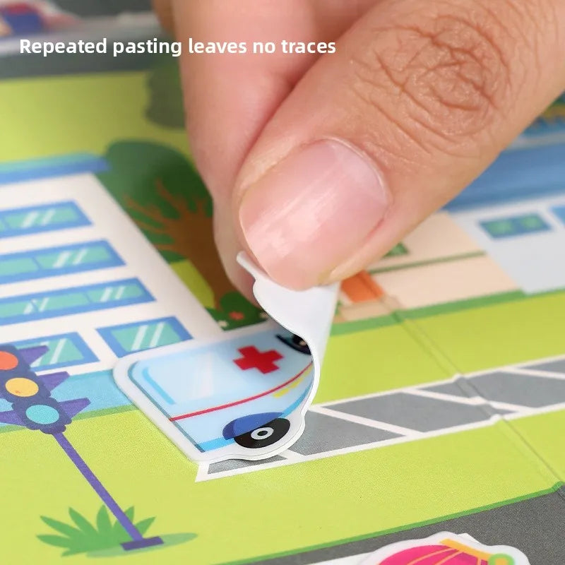 Portable DIY Multi Theme Sticker Play Book