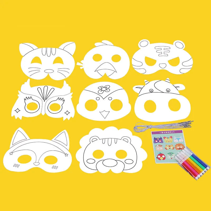 Cartoon Animal DIY Painting Mask Set