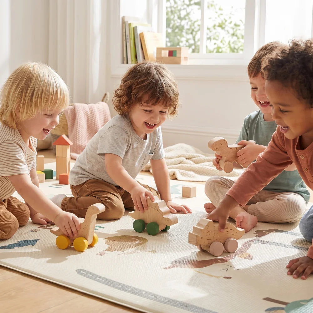 Little Dinos Dinosaur Car Montessori Wooden Pretend Play Toy