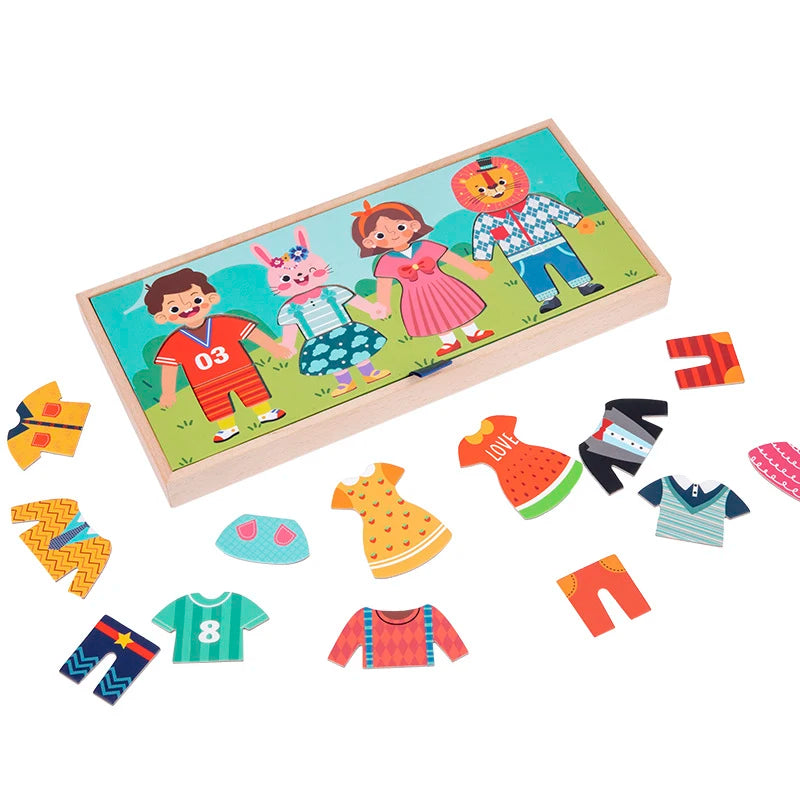 Little Stylists Drying Rack Dress Up Logic Matching Puzzle Set