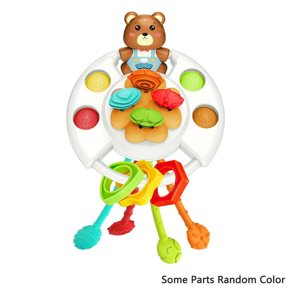 Tug & Rattle Silicone Pull String Teething Sensory Activity Toy