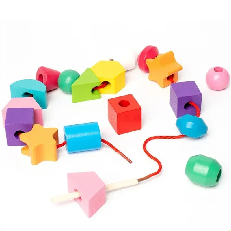 Wooden Color & Shape Matching Bead Puzzle