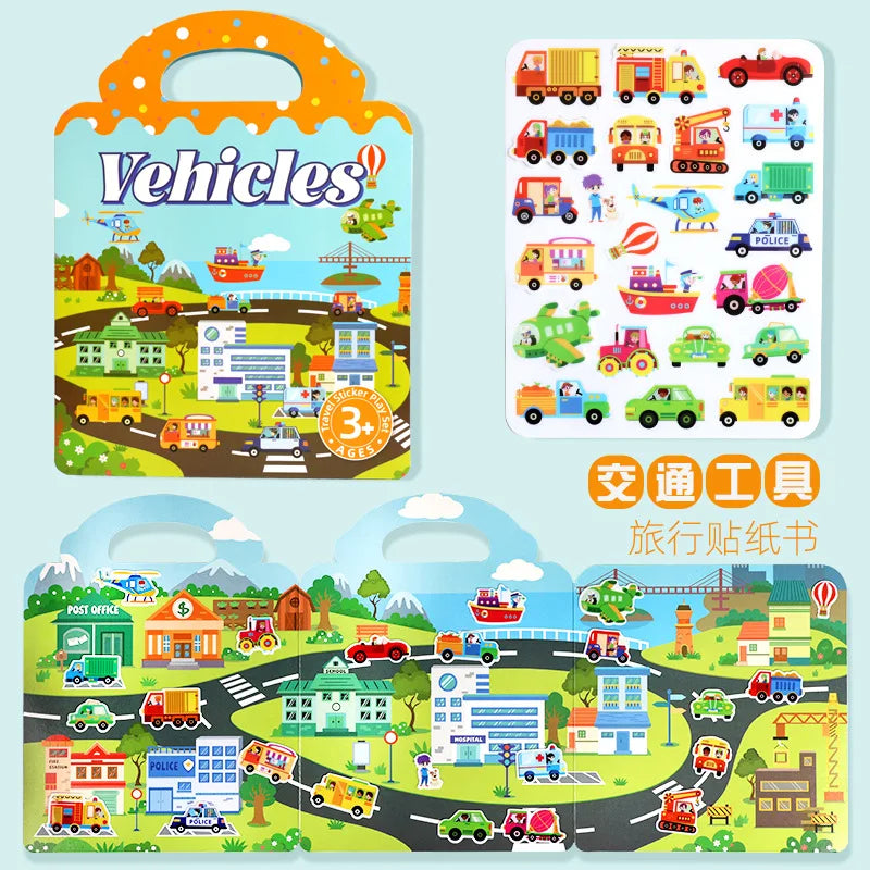 Portable DIY Multi Theme Sticker Play Book
