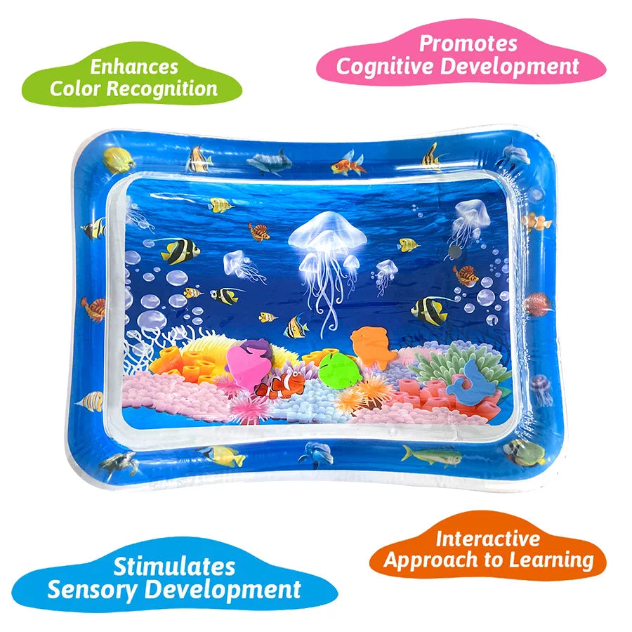 Tummy Time Inflatable Baby Water Play Mat Sensory Pad
