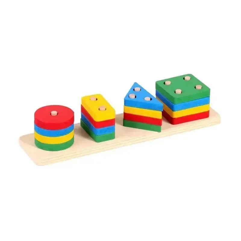 Wooden Color & Shape Matching Bead Puzzle