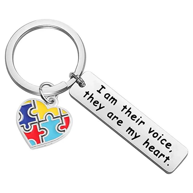 Autism Awareness Puzzle Keychain Pendant