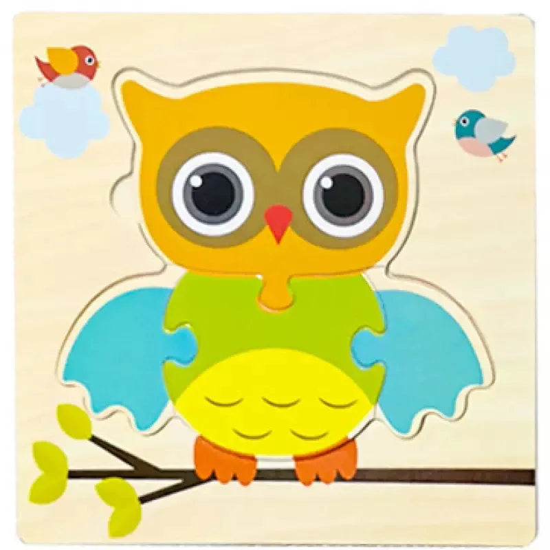 Wooden 3D Tangram Shape Animal Intelligence Puzzle Set