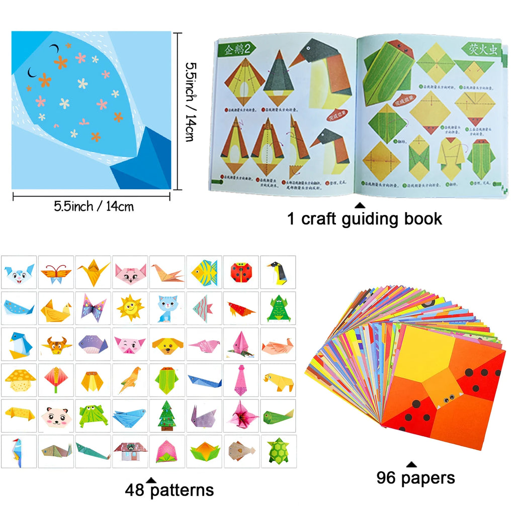 Origami Kit Paper Craft Guiding Book DIY Set