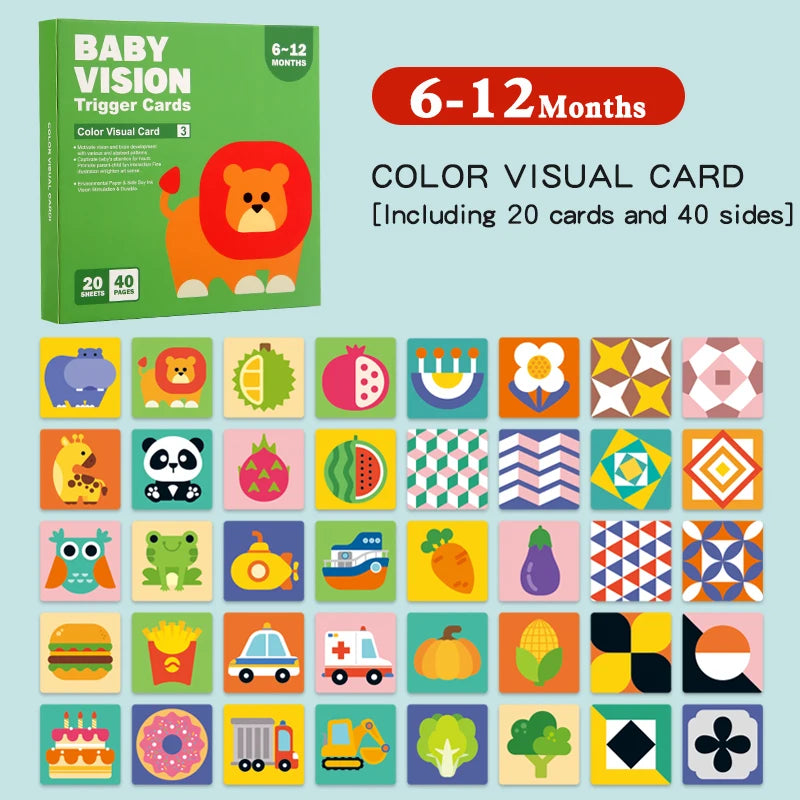Montessori High Contrast Flash Cards | Visual Stimulation Cards for Newborns & Babies