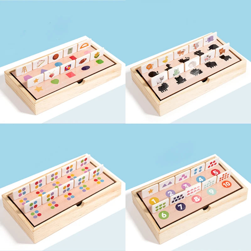 Match Wooden Pattern Shape Puzzle Game Box