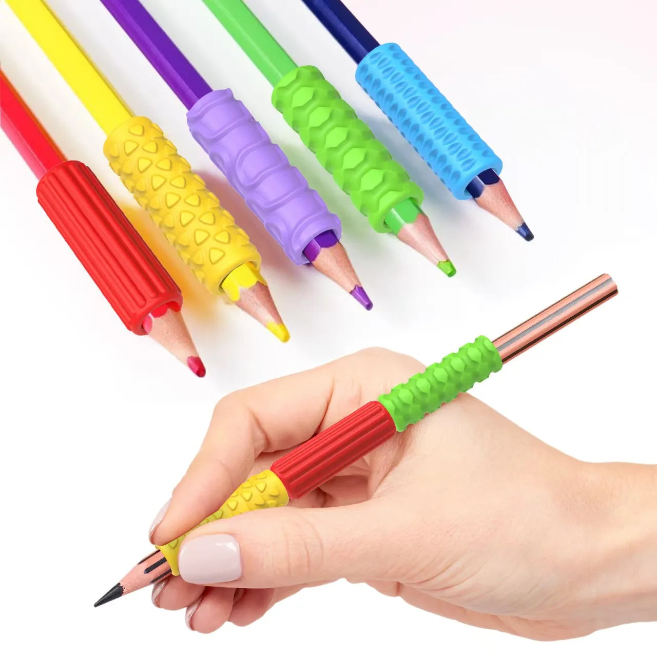 Wonder Grip Textured Silicone Pencil Holder Set