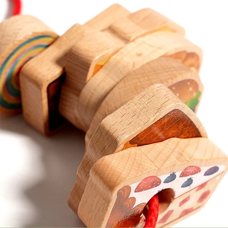 Thread & Feed Hungry Caterpillar Wooden Food Lacing Set