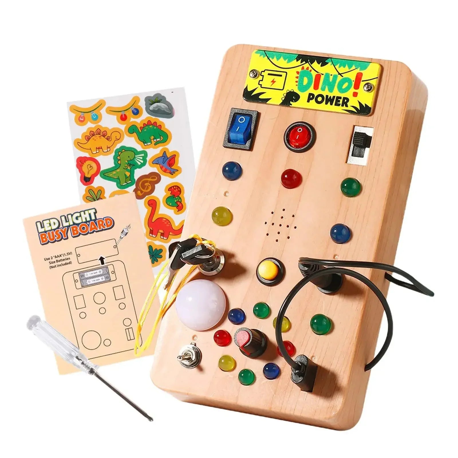 Montessori LED Light Switch Power Button Busy Board Set