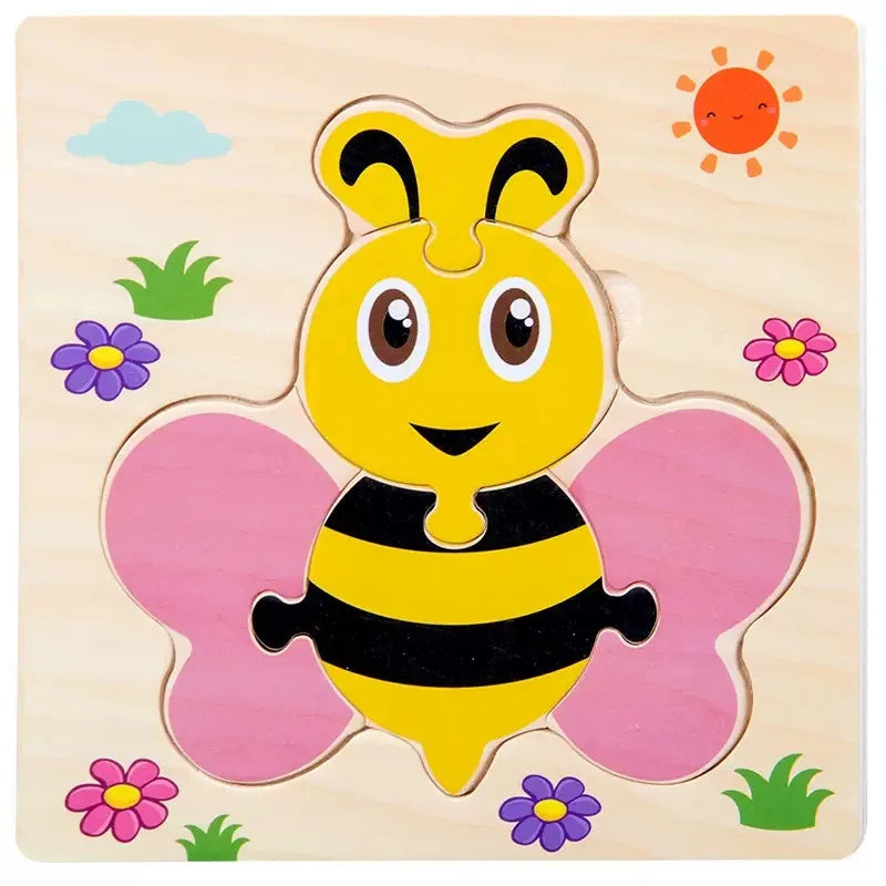 Wooden 3D Tangram Shape Animal Intelligence Puzzle Set