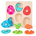 Little Dinos Wooden Dinosaur Egg Matching Peg Puzzle Set