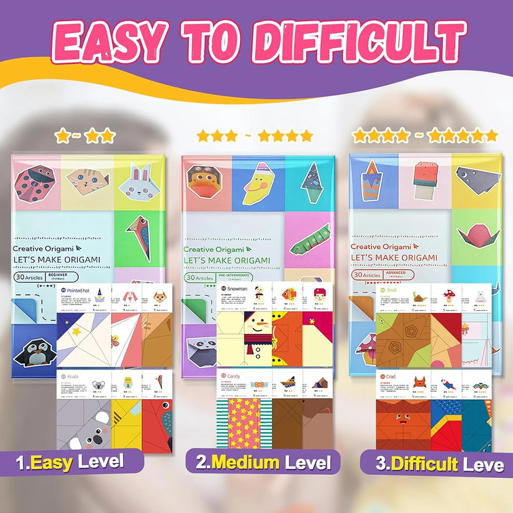 Origami Kit Paper Craft Guiding Book DIY Set