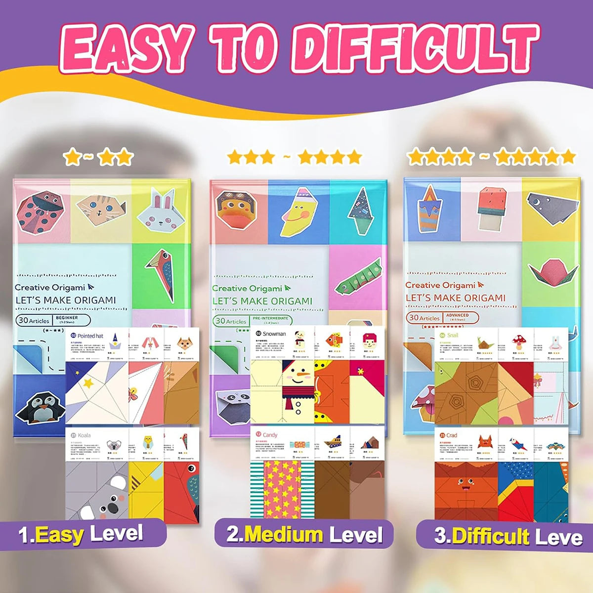 Origami Kit Paper Craft Guiding Book DIY Set